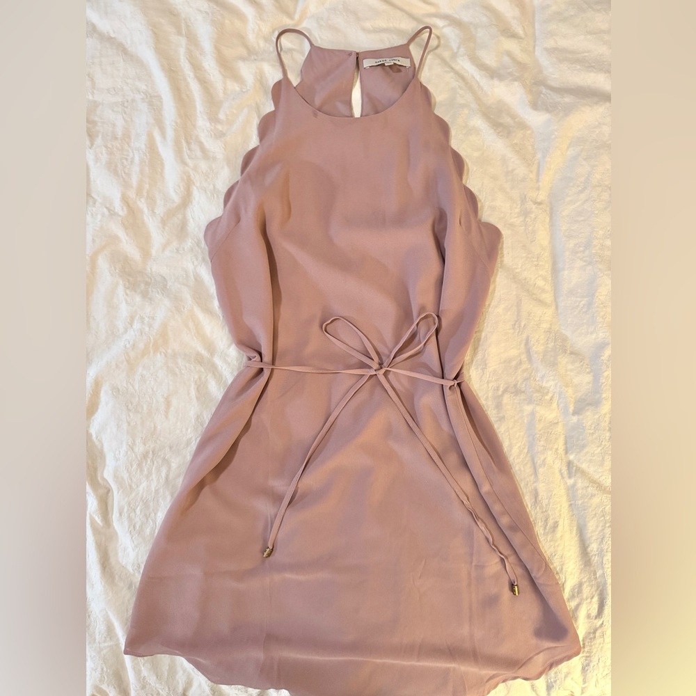 Naked Zebra Lavender Scalloped Mini Dress